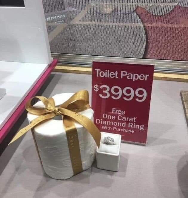 expensive toilet roll with diamond ring included