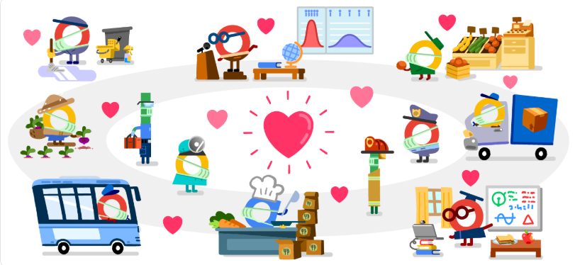 Google Doodle series will thank coronavirus helpers over the next two weeks